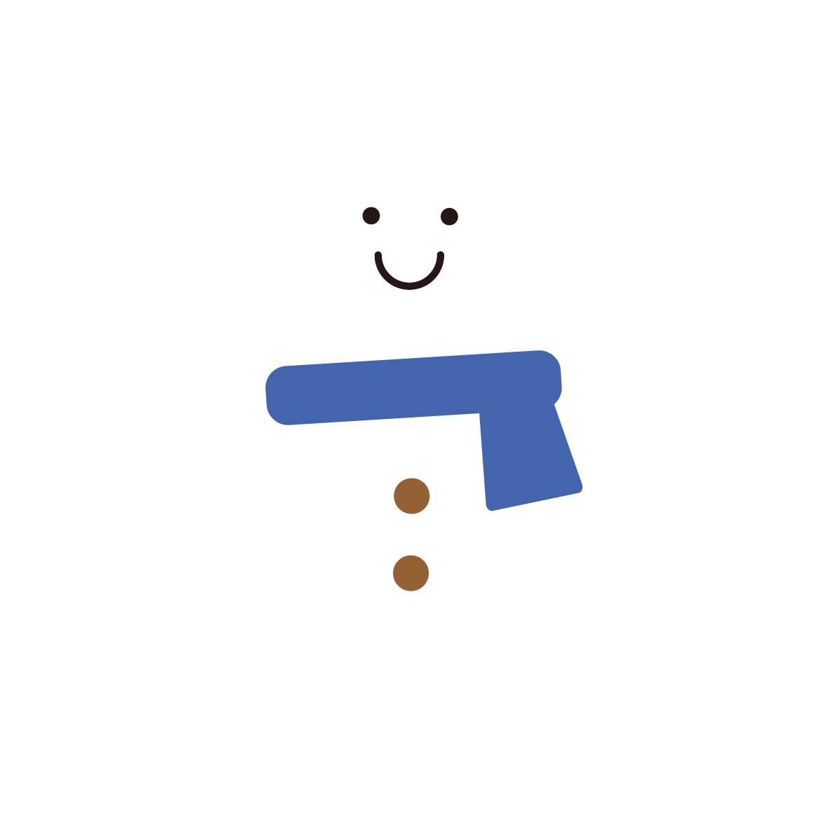 冬のイメージにぴったり、にっこりとした笑顔が可愛らしい雪だるまです。